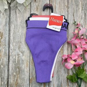 Women’s Hanes Seamless Rib High-Rise Cheeky Underwear Panties 3-Pack Size S